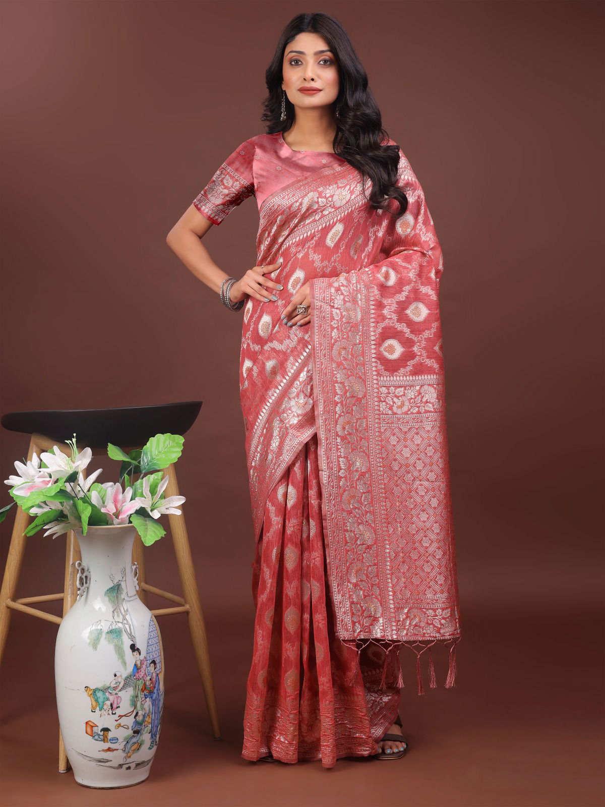 Zarista By Astita Linen Cotton Wedding Wear Saree Wholesale Market In Surat